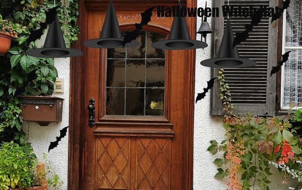 12 ST Halloween heksehatte Heksekostumetilbehør, sort heksehat