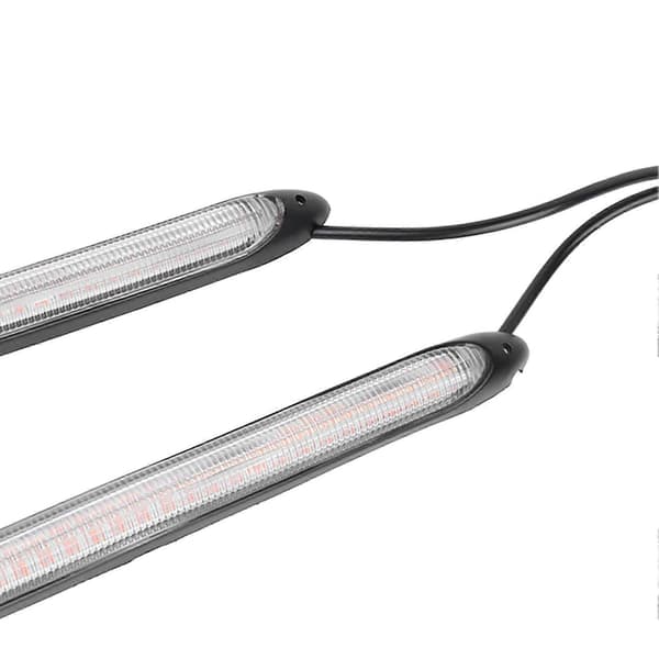 2 stk. LED-blinklys, lysstribe, dobbeltfarvet hvid gul, høj lysstyrke, kørelys, universel til bil