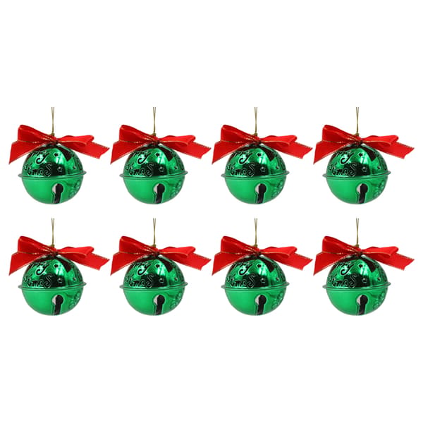 8 st dekorativa runda klockor - metall jingle Bells för fest,