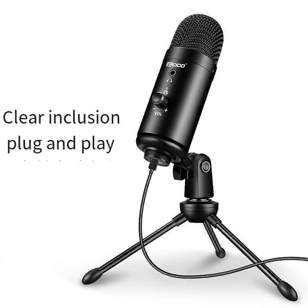 USB kondensatormikrofoner for PC, bærbar datamaskin, sang, spilling, strømming, opptaksstudio, sølv