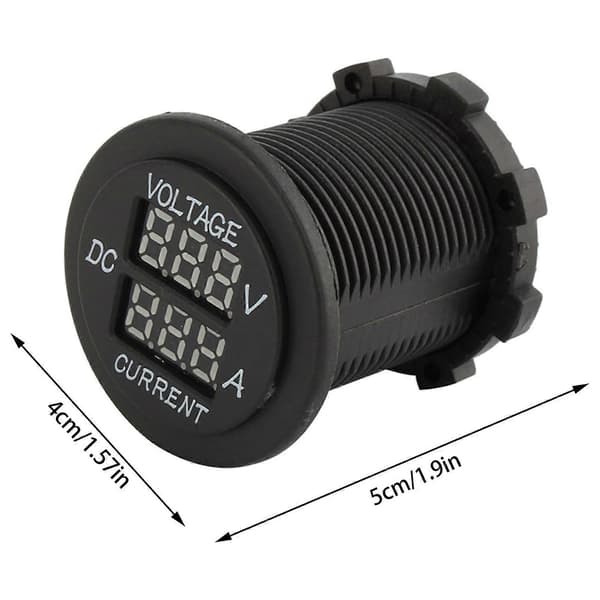 Bil Motorsykkel DC 12-24V Dobbel LED Digital Voltmeter Amperemeter Amp Volt Meter Måler