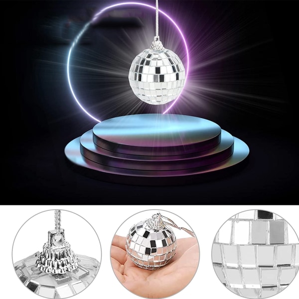 Spegel Disco Ball Hängande Disco Light Spegelboll med snöre 2cm-12pcs