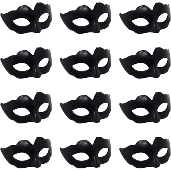 12 STK Plast Mini Maske Nadver Lille Maskerade Maske Dekorativ kage