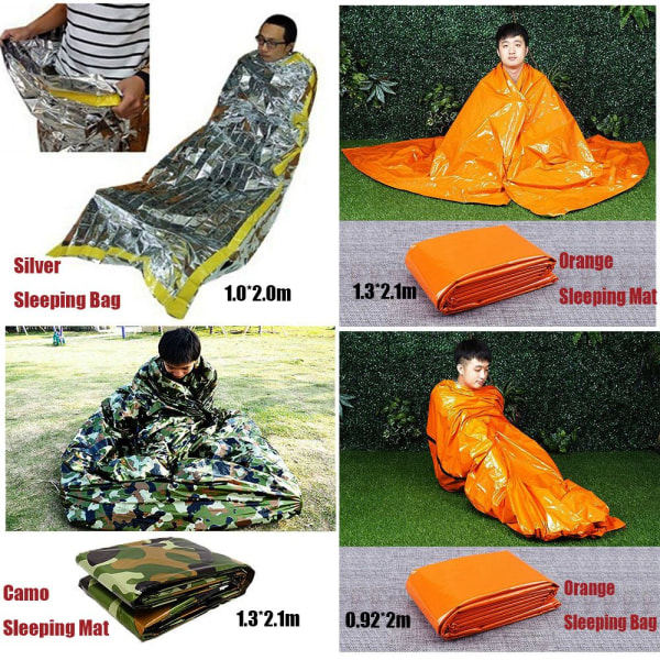 Sovsäck Utomhus Nödtäcke Thermal Håll dig varm ORANGE Orange 0.92X2m-Sleeing Bag