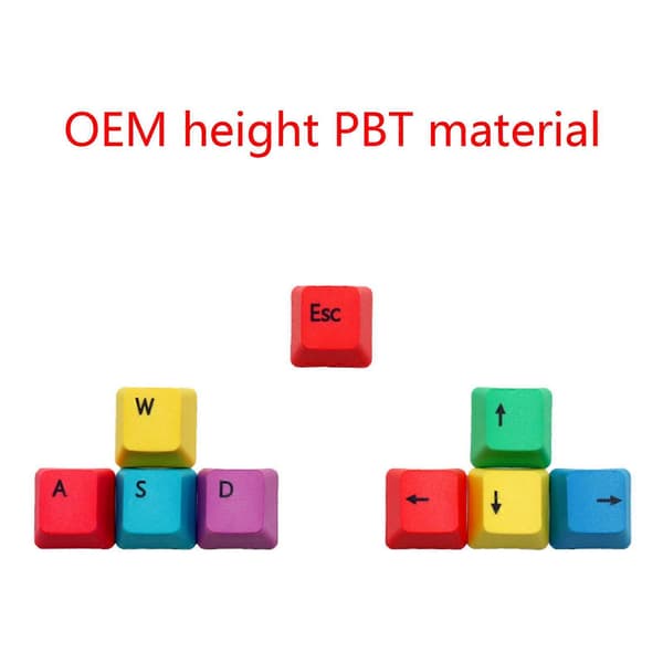 9-tastersæt Keycap WASD Mekanisk Tastatur Keycaps OEM Profil PBT RGBY Modifiers