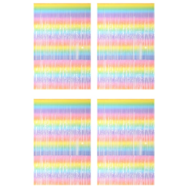 4-pack regnbågsfransgardin, bröllop, födelsedag, Gradient Light 2m