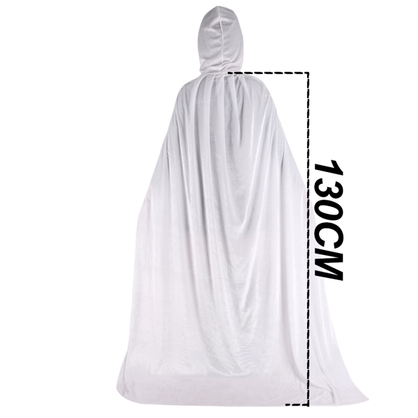 Unisex dräkt med huva i hel längd White 130cm