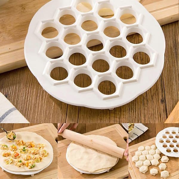 19 hull Ravioli Dumpling Maker Mold Deigpresse Kutter Kjøkkenredskap