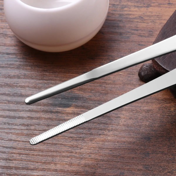 2 stk 25cm Rustfritt stål Sikker Glatt Rett Pinsett Mating