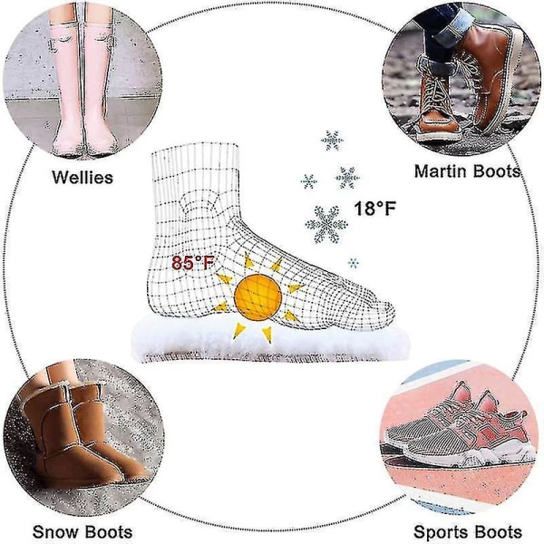 Håll dig varm Uppvärmd innersula Tjock Mjuk Vinter Snö Boots Pad Sula Cashmere Thermal innersulor För Man Kvinna Uppvärmning Innersula Insats 35