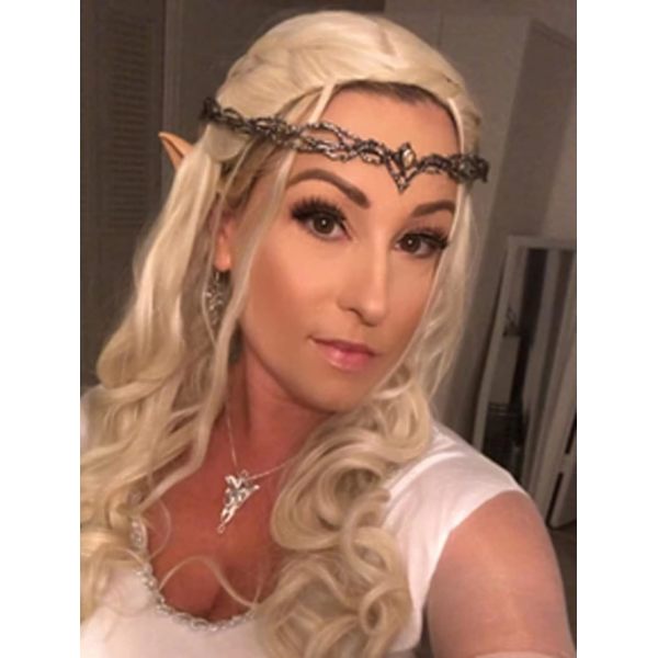 Rhinestone Circlet Krone Hovedbeklædning med Elverører Udklædning Halloween