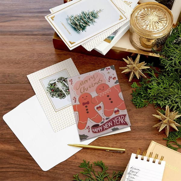 Christmas Eske gratulasjonskort Multi-Pack Sett，Vinter style 4