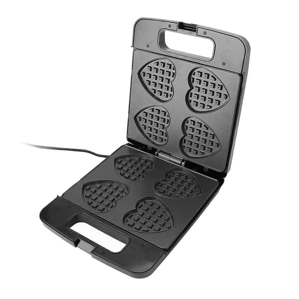 Hjerteformet vaffeljern 1400W Nonstick Elektrisk vaffelmaskin lager 4 hjerteformede vafler for hjemmefrokost og snacks EU-plugg 220V