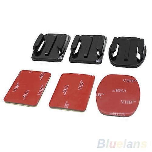 12 stk. flate buede selvklebende kamerabaser for SJ4000 Gopro Hero 1/2/3/3+