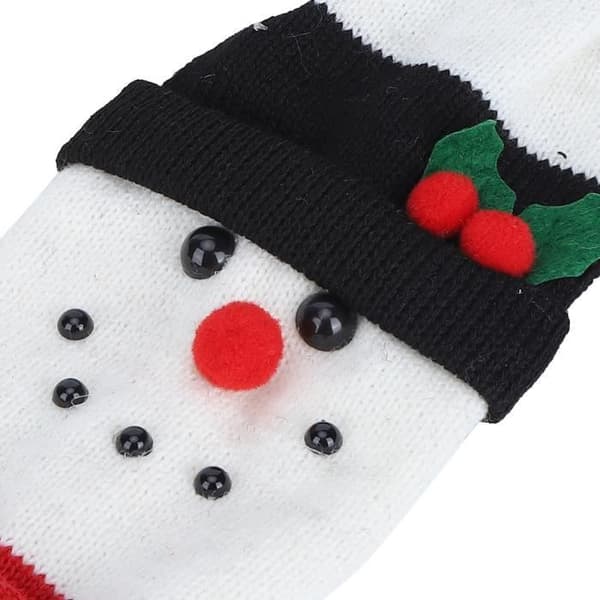 HURRISE Vinflaska Sleeve 2 St/Set Söt Santa Claus Snowman Vinflaskskydd Pullover Tröja