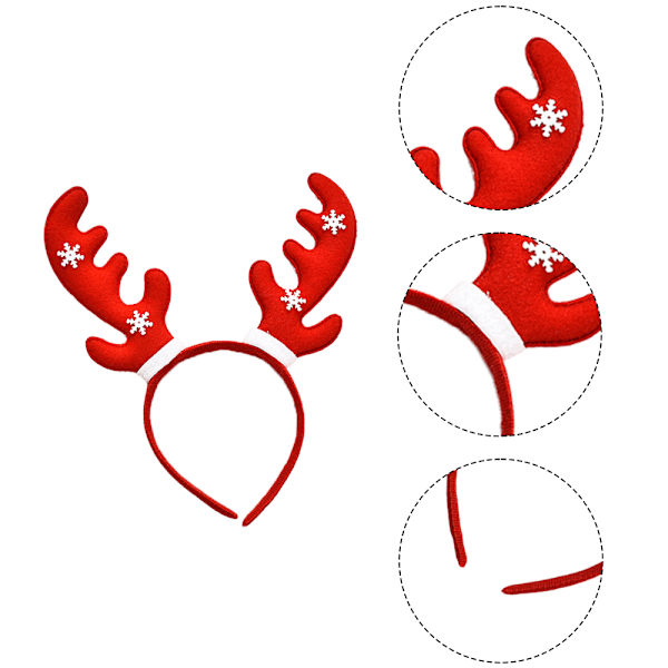 Julpannband, julröd hornstil, julhår style 3