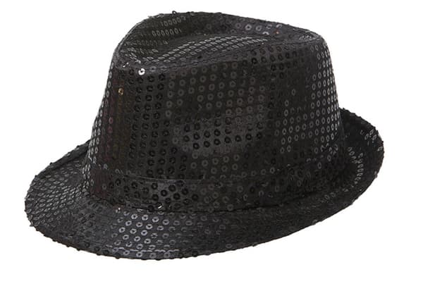 Glitterhatt / Hatt med Paljett i  - Halloween & Maskerad black