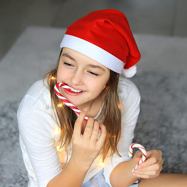 Julmössa 12-pack plysch tomte hattar för julkostym Xmas Party Supplies