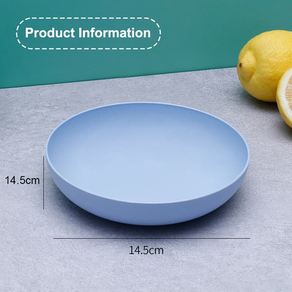 Vetehalm djupa middagstallrikar -Obrytbar robust plast blue