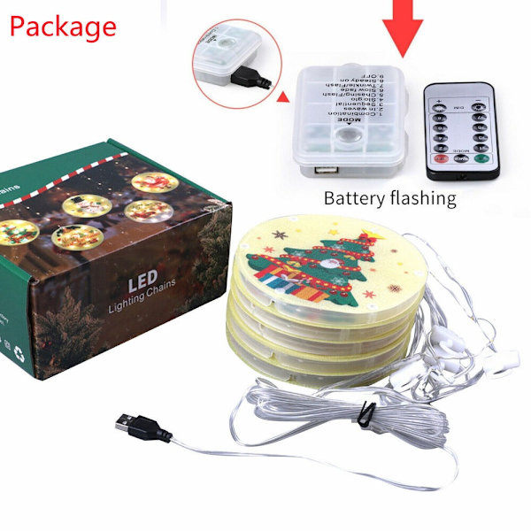 Jul LED String Lights USB fjärrkontroll dekorationslampor