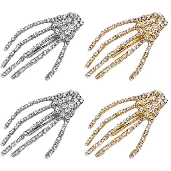 Rhinestone Skeleton Hand Hårklämmor för mors dag kvinnor och style 1