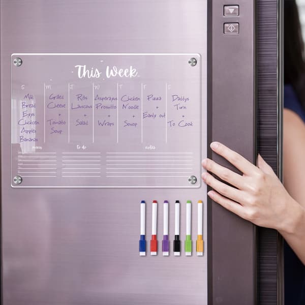 Akryl Magnetic Weekly Planner Kalender för Kylskåp Dry Erase Board null - TYU052 Small