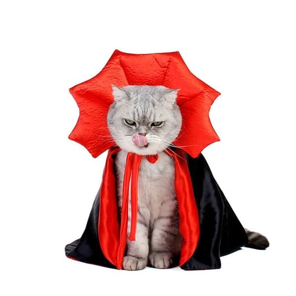 Halloween Kæledyr Kat Hund Vampyr Kappe Kåbe Hat Cosplay kostume