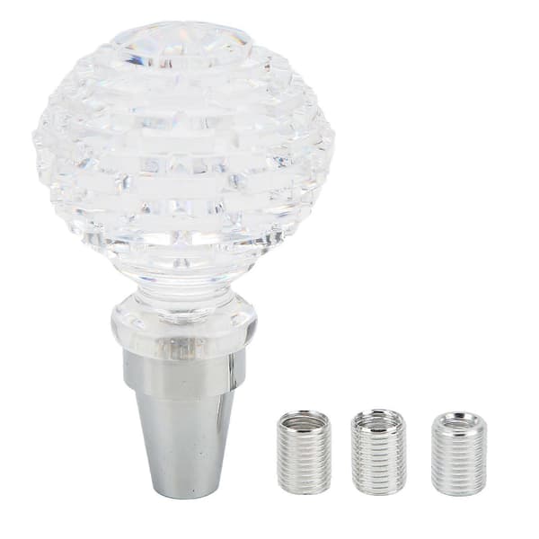 Krystal Gear Shift Håndtag Kugleform Universal til Manuel Gearkasse Bil med 3 Adaptere Type B