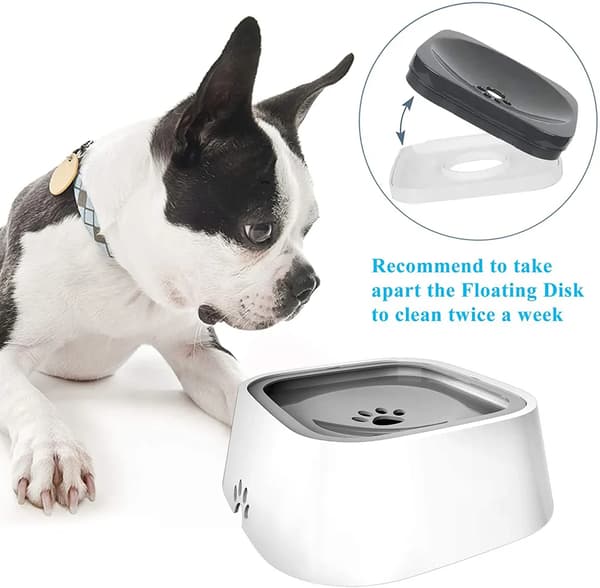 Hundskål Vattenskål Inget spill Långsam drickande Halkfri vattendispenser 1,5L