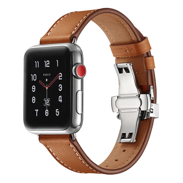 Äkta läderarmband, korsarmbandsur män/kvinnor snabb