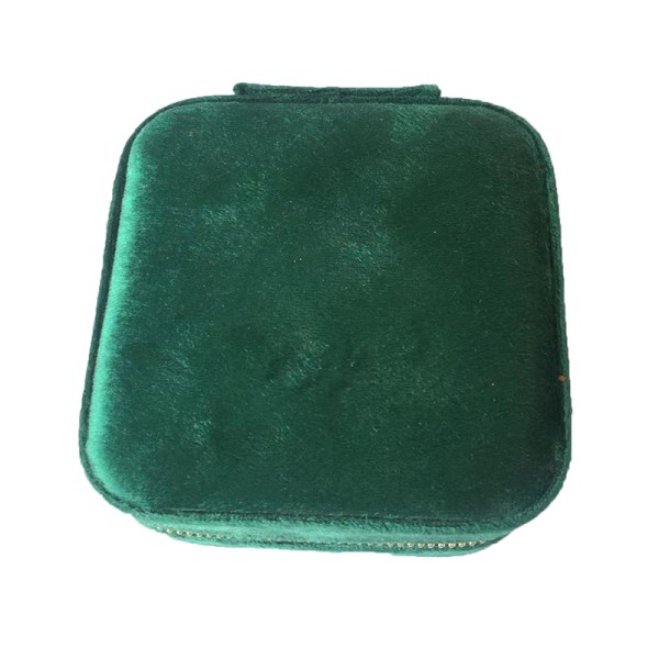 Plysch sammet liten smyckeskrin Halsband Ring organizer Green