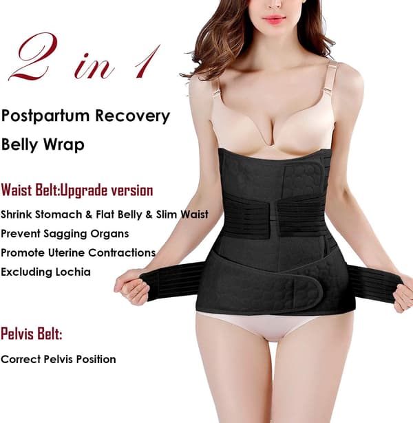 2 i 1 Postpartum Support Recovery Belly Wrap Midja/bäcken