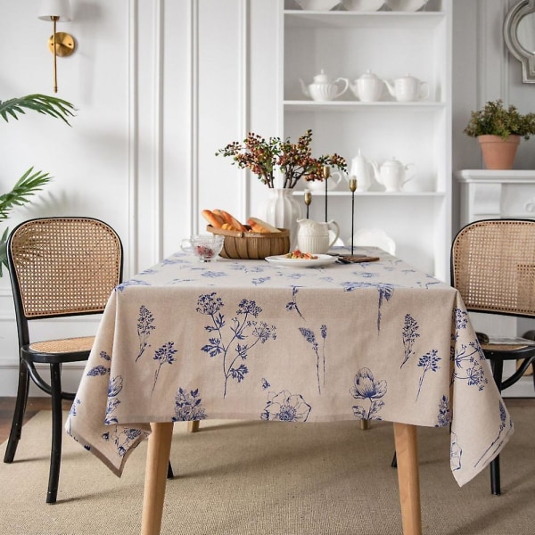 Bordsdæk blomstermønster rektangulær vandtæt print Farmhouse borddæk Robust dug til køkken spisestue og udendørs bordplade december