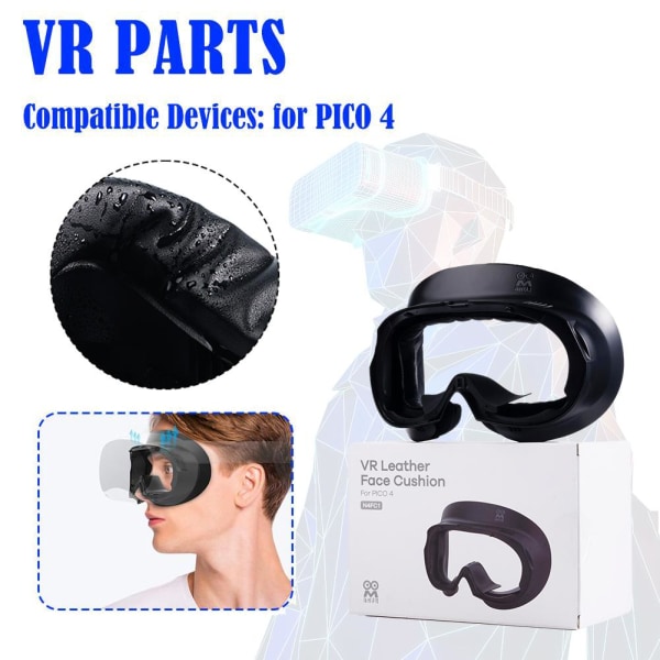 Ansiktsgränssnitt & Face Cover Pad för PICO 4 VR Headset PU Foam C