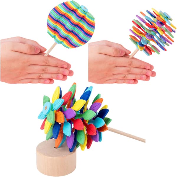Træ kontor hjem legetøj Stress Relief Toy - Bladformet display