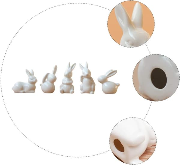 Påske Mini Kaninfigurer til Børn Påske Keramiske Ornamenter Lo