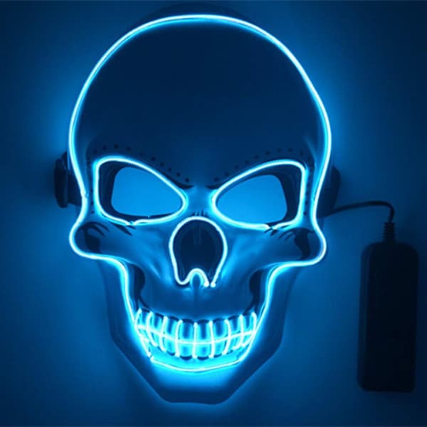 /#/LED-naamio, Halloween-naamio EL-lankanaamio valo kauhunaamio Cosplay H/#/