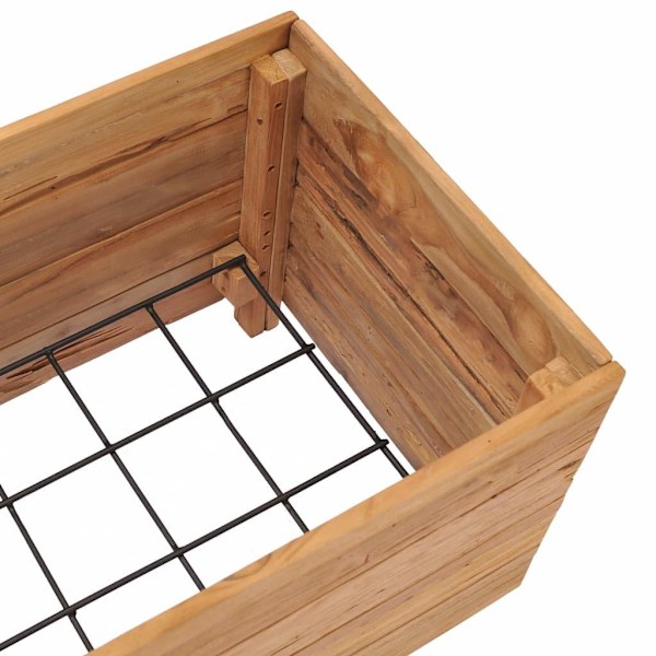 vidaXL Plantekasse opphøyd 100x40x38 cm massiv teak og stål brown