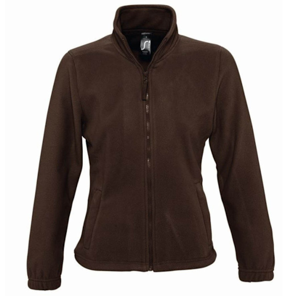 SOLS Naisten North Full Zip Fleece -takki Tumma suklaa Dark Chocolate XXL