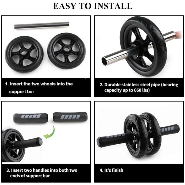 Ab Rollers Wheel Kit Hjemmetræningshjul Abdomin C Black