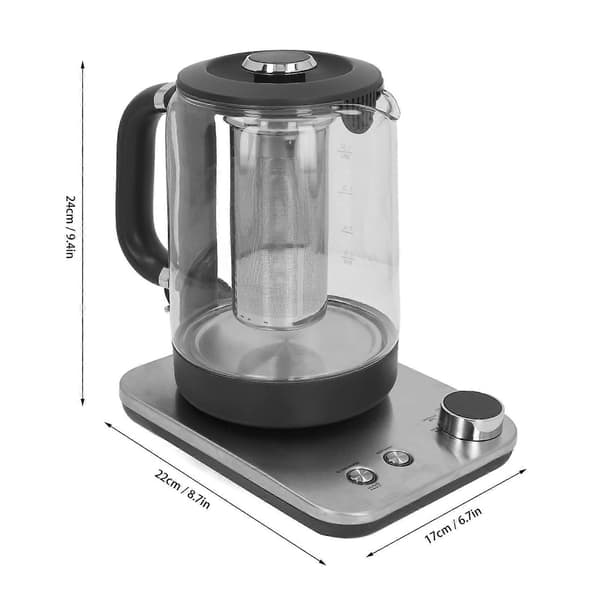 Vandkedel Rustfrit Stål Glas 1.6L Elkedel Automatisk Slukning Tørkogning Forebyggelse til Te Kaffe