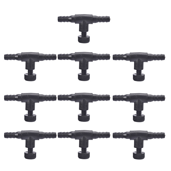 3/10 st akvarium luftledning flödeskontroll regulator ventil akvarium Black 10PCS