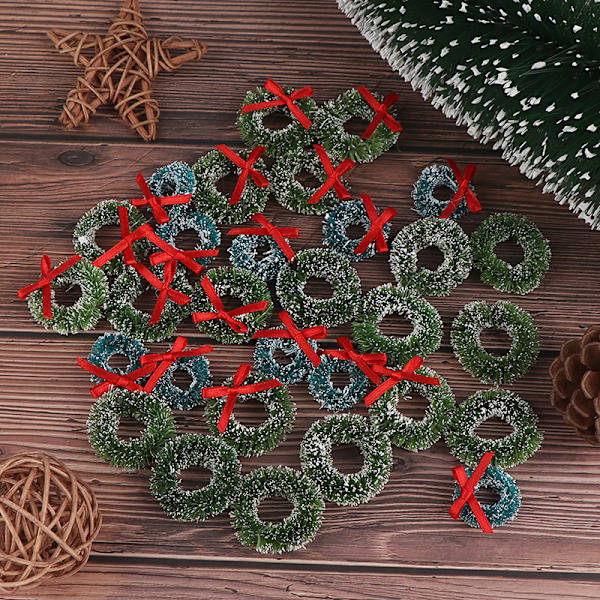 10st Mini Julkransar Miniatyr Trädgård Heminredning D A1 one size