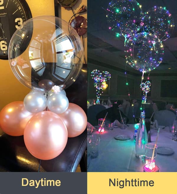 LED-ilmapallot 10 kpl. Light Up Balloons 20 tuumaa Kirkas Helium Bobo