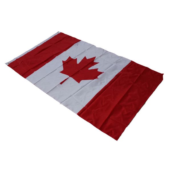 2 STK Forsterket Kanadisk Flagg 90 x 150 cm med to metallmaljer Canada flagg