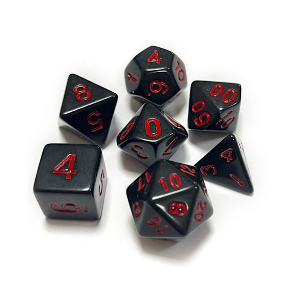 7 st DND-polyedriska tärningar RPG-tärningar för fängelsehålor-och-drakar, Pathfinder-MTG, D&D-rollspel, set Red