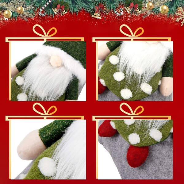 Julstrumpa 3-pack, 19 tums 3d-tomtar Santa Julstrumpor
