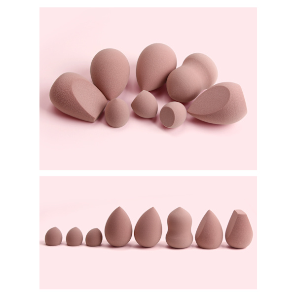 8 stk/æske Makeup Foundation Svampe Våd Tør Dobbelt Anvendelse Makeup