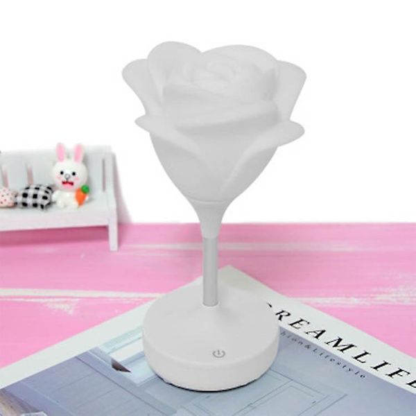 Creative USB Rose Romantic Atmosphere Gift Silikon Ögonskydd LED Sleeping Up Light white