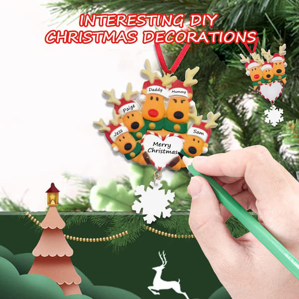 Julgranshängande prydnad, julälg julgransprydnader, familjedekor julgran DIY-namn
